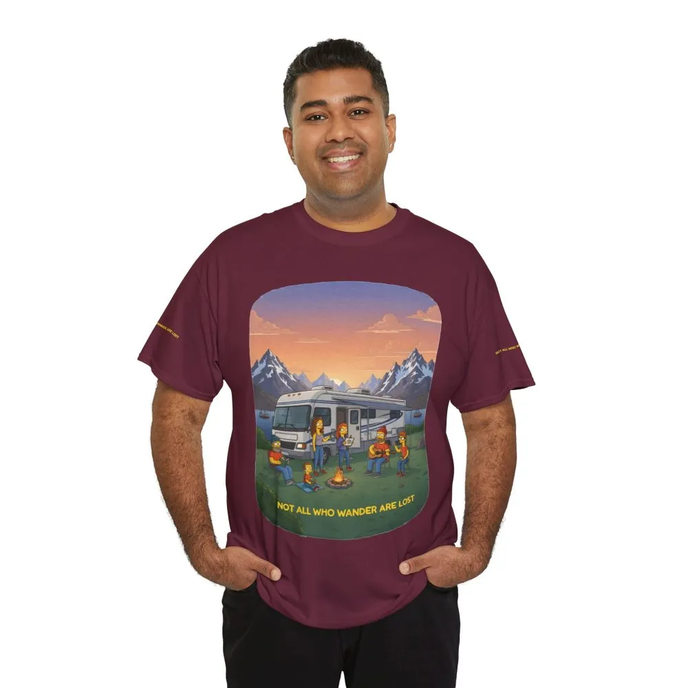 15716958367117333892_2048.jpeg Unisex Heavy Cotton Tee — "Not All Who Wander Are Lost" Design Sitcom-Line