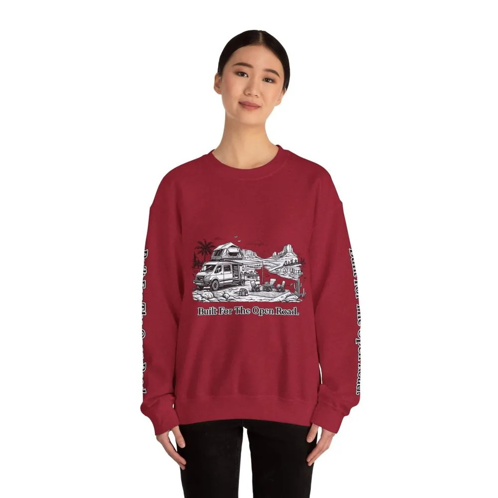 15723343252351698228_2048.jpeg Unisex Heavy Blend™ Crewneck Sweatshirt — "Built For The Open Road" Design Minimal-Line