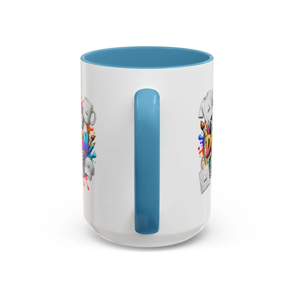 Accent Coffee Mug — Colorful 'Your Design Here' Artist Print (11/15 oz)