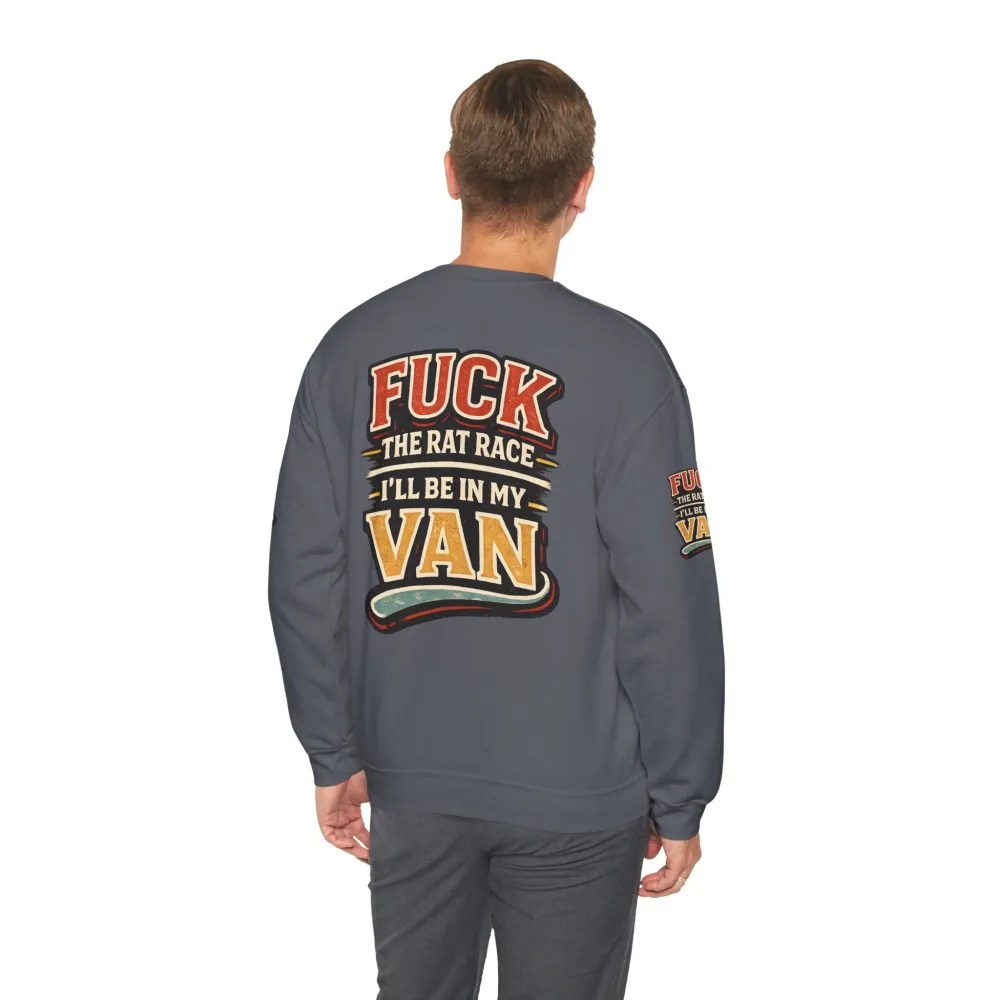 Unisex Heavy Blend™ Crewneck Sweatshirt — "Fuck The Rat Race" Design F**K-Line