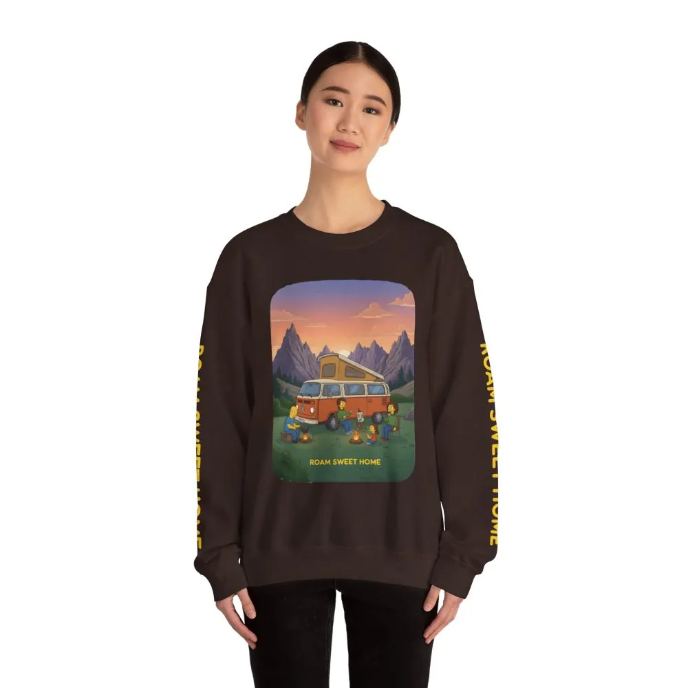 Unisex Heavy Blend™ Crewneck Sweatshirt — "Roam Sweet Home" Design Sitcom-Line