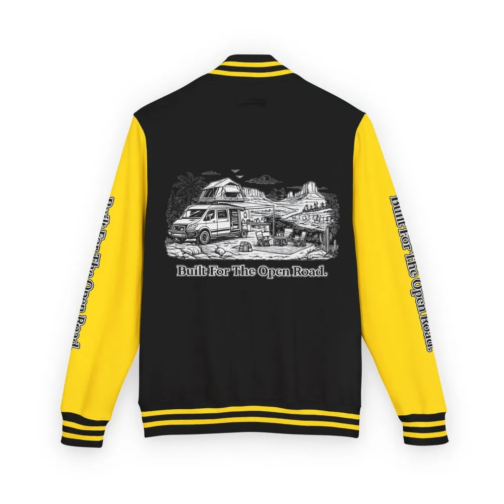 15766446877595766924_2048.jpeg Unisex Heavyweight Letterman Jacket — "Built For The Open Road" Travel Varsity Coat
