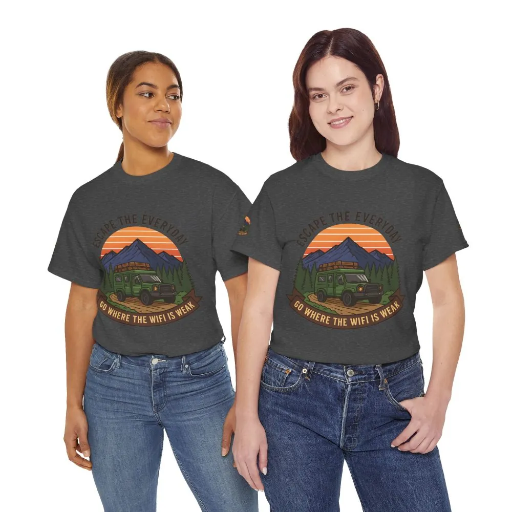 15772410052843425579_2048.jpeg Unisex Heavy Cotton Tee — "Go Where the WiFi Is Weak" Adventure Shirt