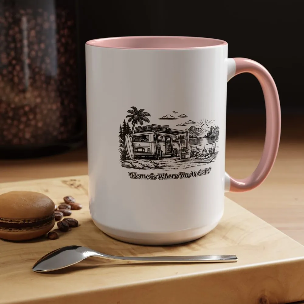 15791294723846622884_2048.jpeg Accent Coffee Mug (11, 15oz) — "Home Is Where You Park It" Design Minimal-Line