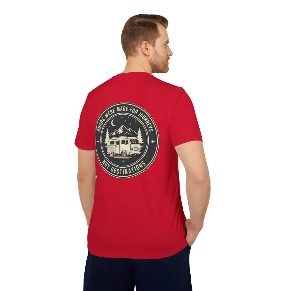 15794488878608527450_2048.jpeg T-Shirt(Adidas) — 'ROAD WHERE MADE FOR JOURNEYS-NOT DESTINATIONS' (Only Back printed) Brand Adidas