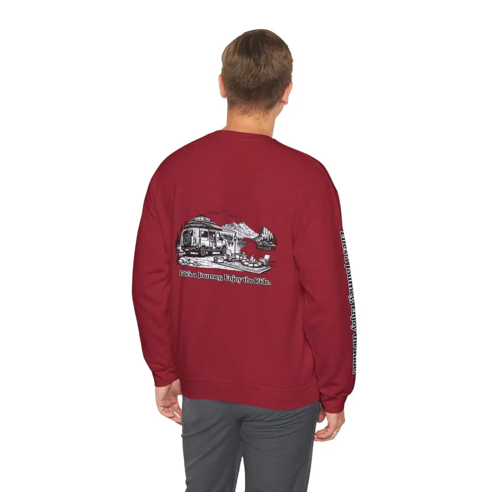 15807059374808296777_2048.jpeg Unisex Heavy Blend™ Crewneck Sweatshirt — "Lifes A Journey,Enjoy The Ride" Design Minimal-Line