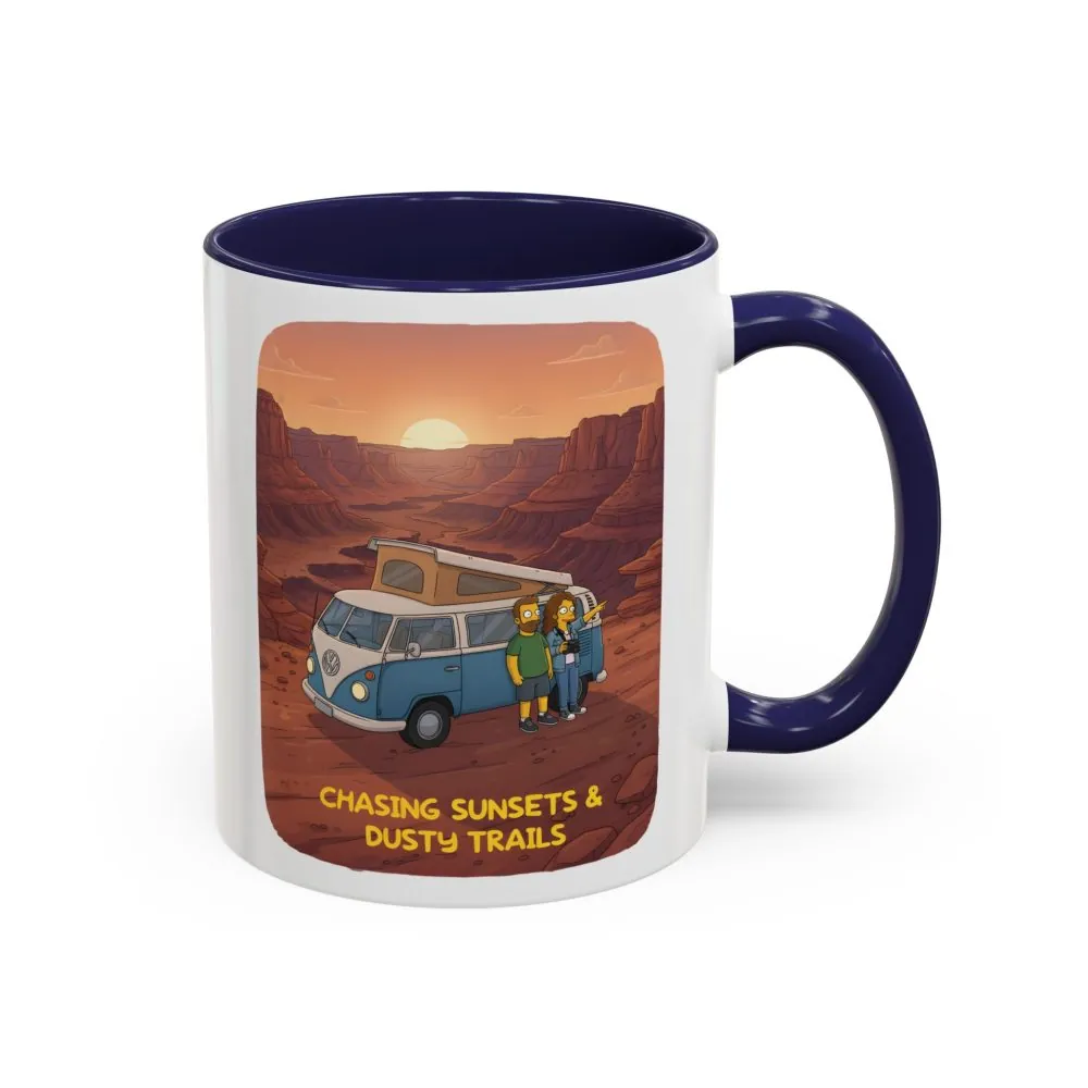 15814868912237322367_2048.jpeg Accent Coffee Mug (11, 15oz) — "Chasing Sunsets And Dusty Trails" Design Sitcom-Line