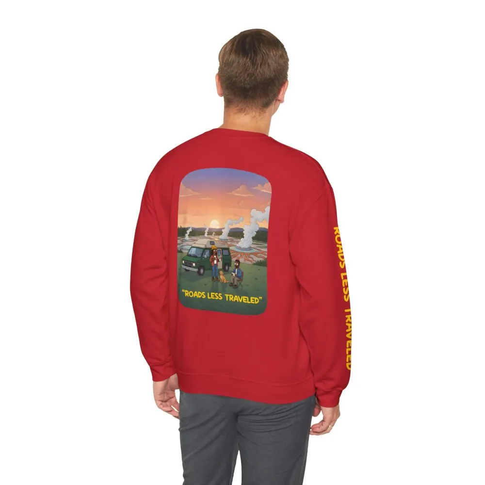 1581906202998225288_2048.jpeg Unisex Heavy Blend™ Crewneck Sweatshirt — "Roads Less Traveled" Design Sitcom-Line