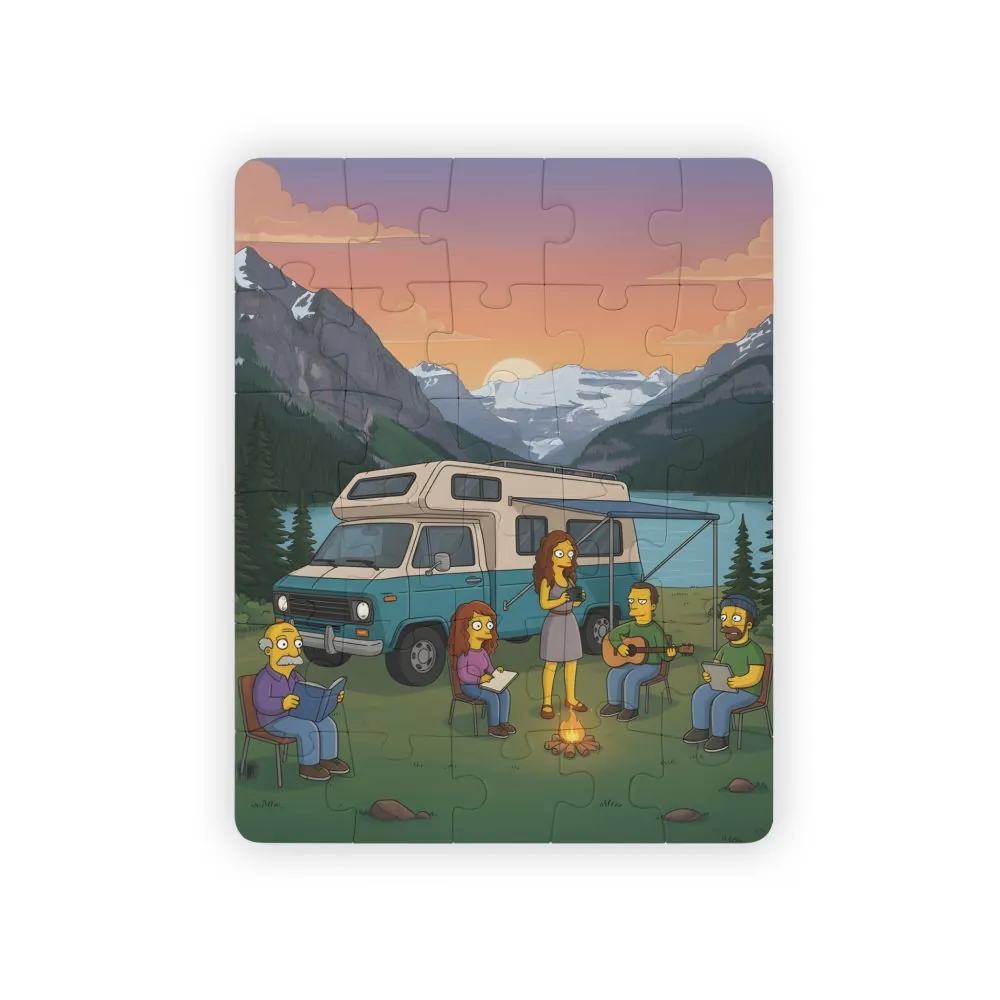 Kids' 30‑Piece Camping Puzzle — Family RV Camping Campfire Scene