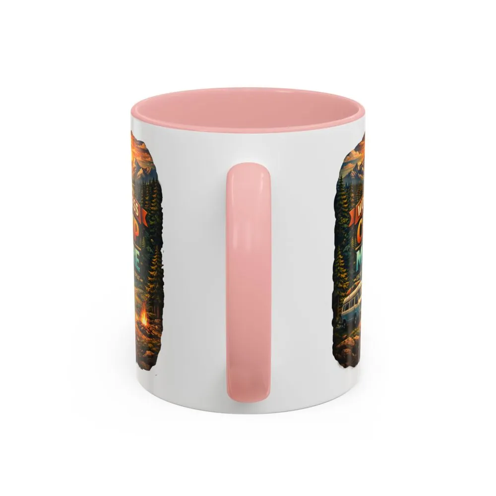 Accent Coffee Mug (11, 15oz) — "Work Less-Camp More" Design Scenic-Line