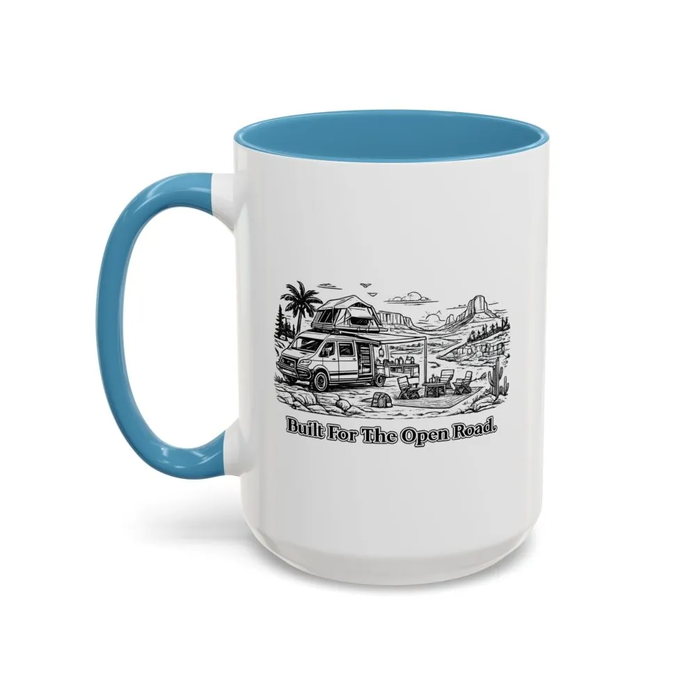 Accent Coffee Mug (11, 15oz) — "Built For The Open Road" Design Minimal-Line