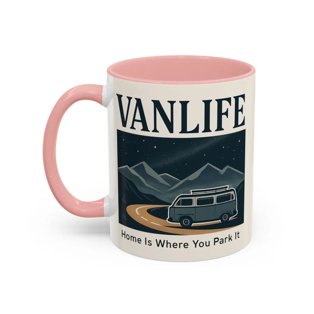 15833863987913808073_2048.jpeg Coffee Mug — "Vanlife - Home Is Where You Park It" Accent Campervan Travel Mug