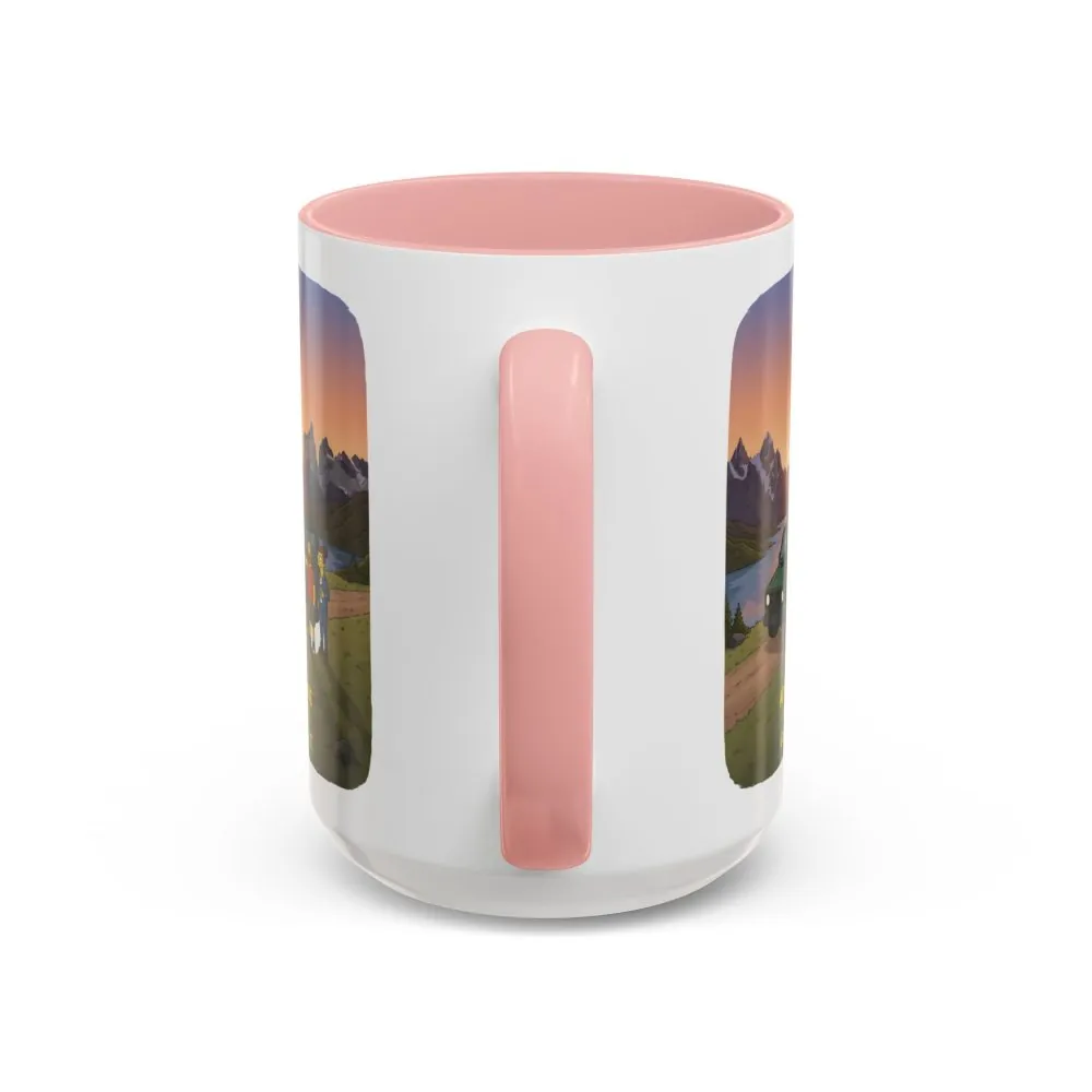 Accent Coffee Mug (11, 15oz) — "Adventure Awaits-Go Find It" Design Sitcom-Line