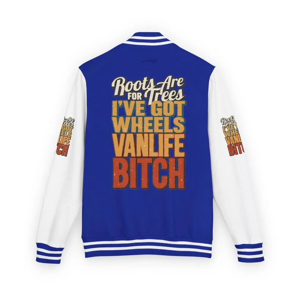 15846148241978988171_2048.jpeg Unisex Heavyweight Letterman Jacket — "Roots Are For Trees" Design F**K-Line