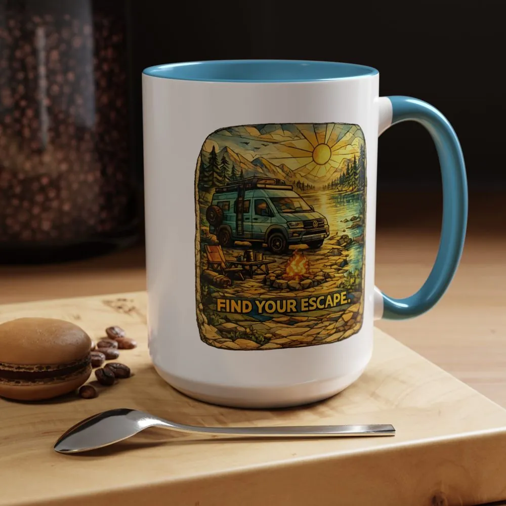 15847034341013778879_2048.jpeg Accent Coffee Mug (11, 15oz) — "Find Your Escape" Design Cubic-Line