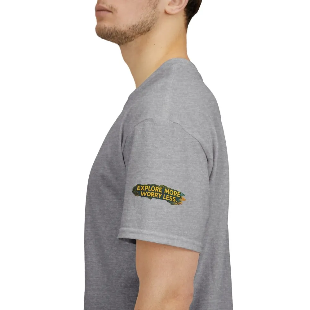 15856954685472105904_2048.jpeg Unisex Heavy Cotton Tee — "Explore More Worry Less" Design Cubic-Line