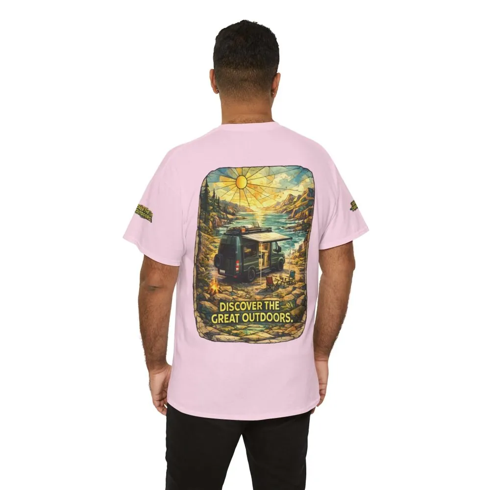 15857952496850659561_2048.jpeg Unisex Heavy Cotton Tee — "Discover The Great Outdoors" Design Cubic-Line