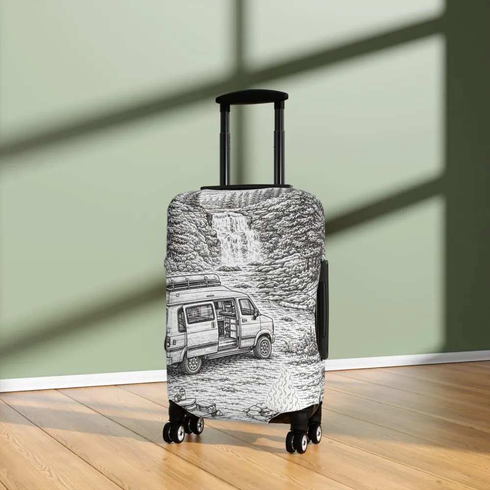 15868891222326267000_2048.jpeg Luggage Cover — Adventure Camper Sketch Travel Suitcase