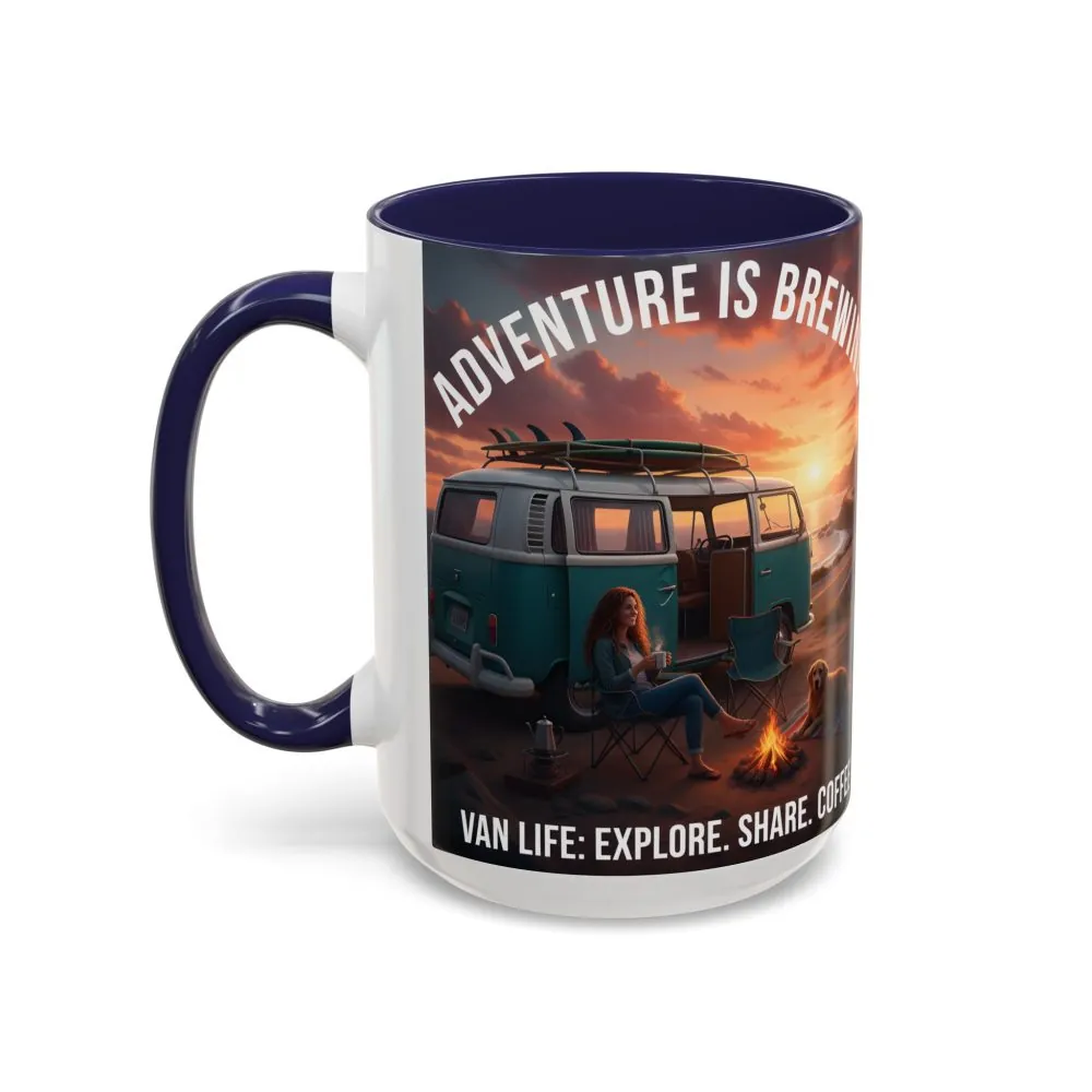 15870296167385707899_2048.jpeg Accent Coffee Mug (11, 15oz) — "Adventure is brewing"