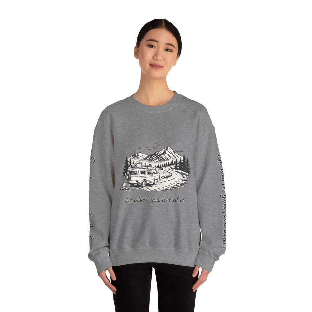 15887964465496015319_2048.jpeg Unisex Heavy Blend™ Crewneck Sweatshirt — "Go Where You Feel Alive" Design Minimal-Line