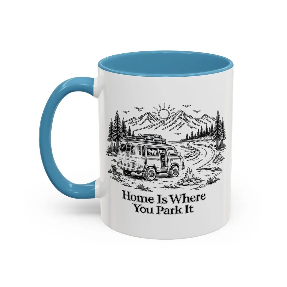 15891155268982181192_2048.jpeg Accent Coffee Mug (11, 15oz) — "Home Is Where You Park It" Design Minimal-Line