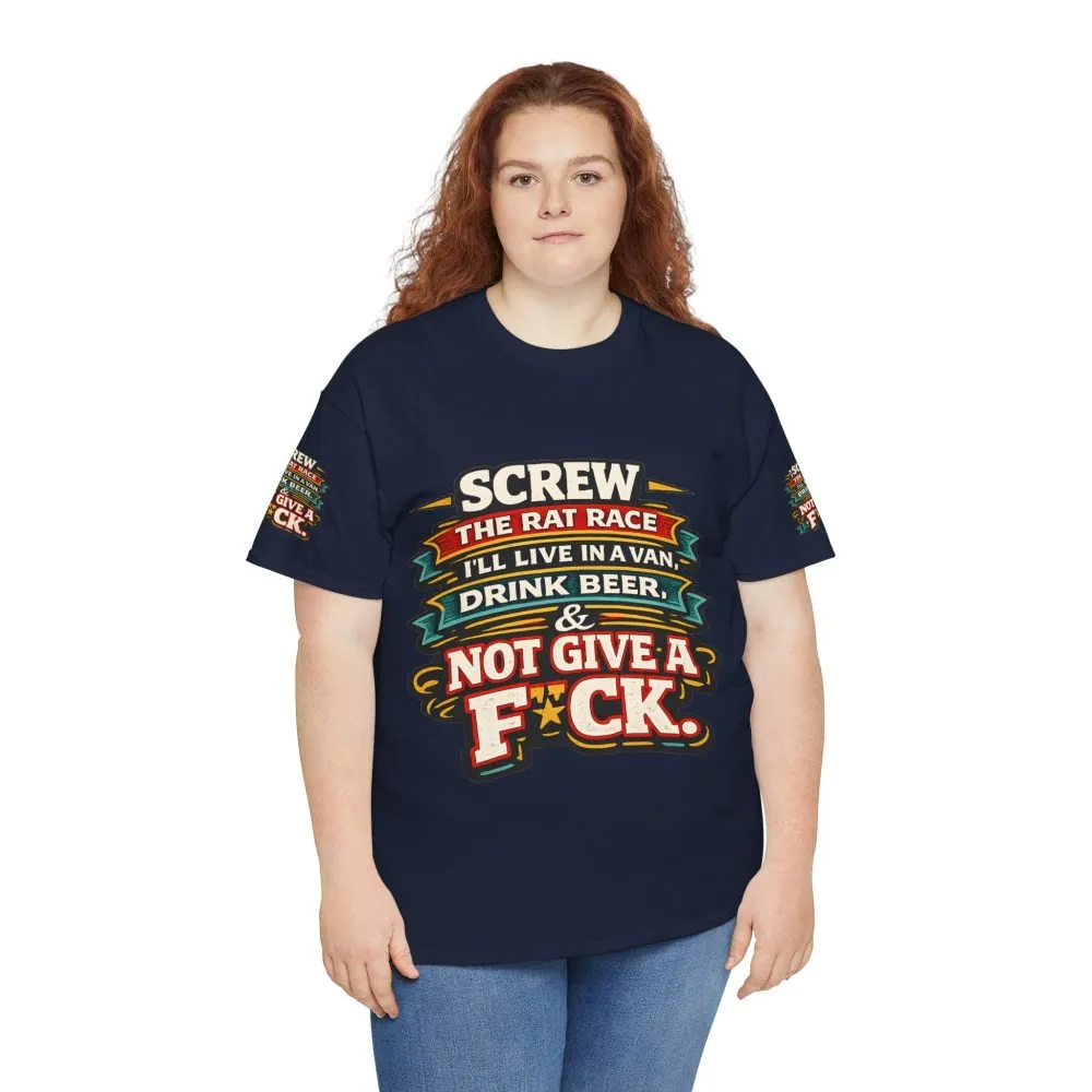15903295477707556511_2048.jpeg Unisex Heavy Cotton Tee — "Screw The Rat Race" Design F**K-Line