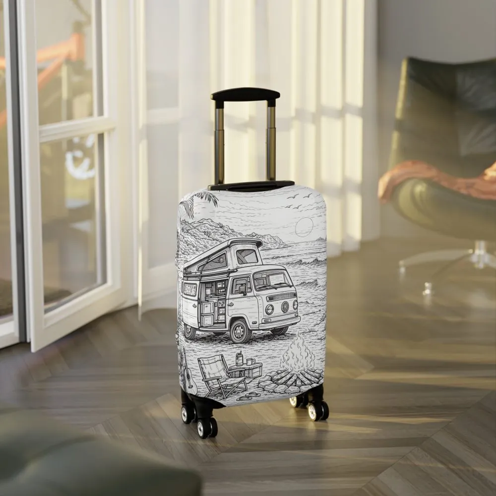 15913277827921287398_2048.jpeg Luggage Cover — Adventure Camper Sketch Travel Suitcase