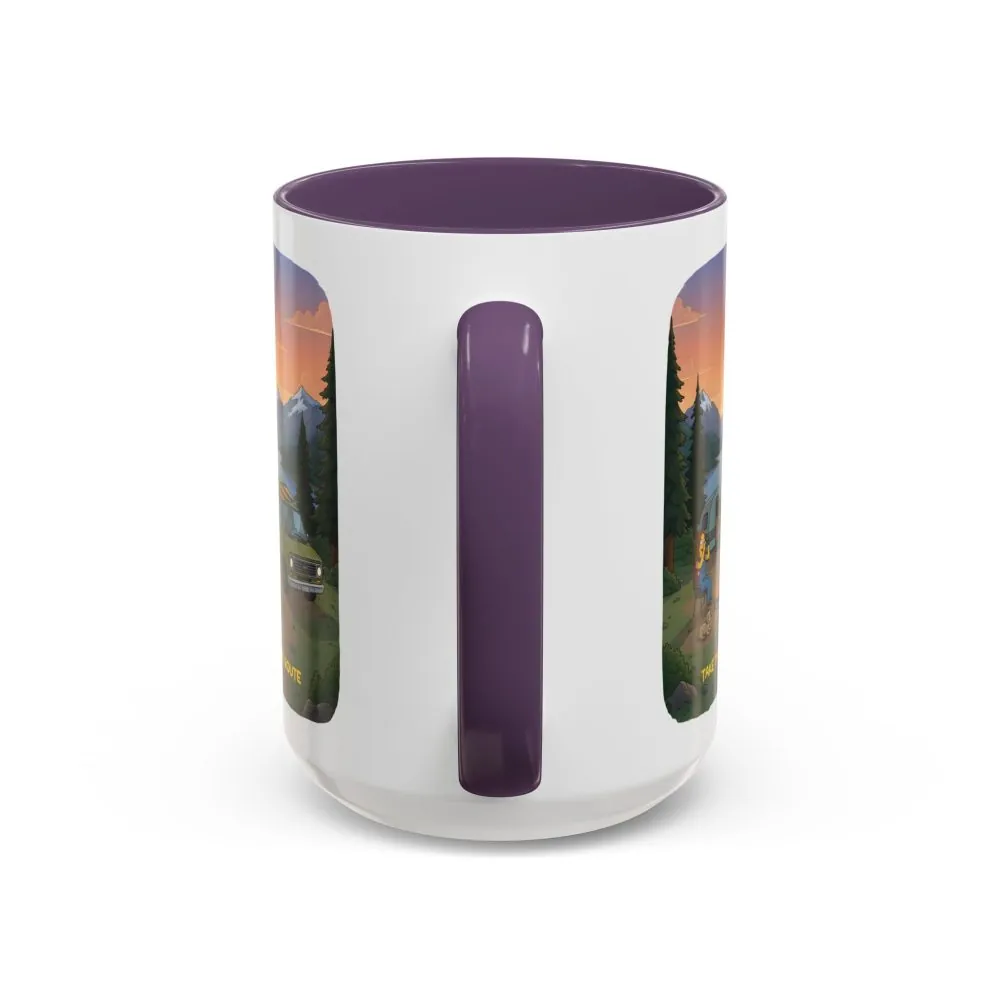 Accent Coffee Mug (11, 15oz) — "Take The Scenic Route" Design Sitcom-Line