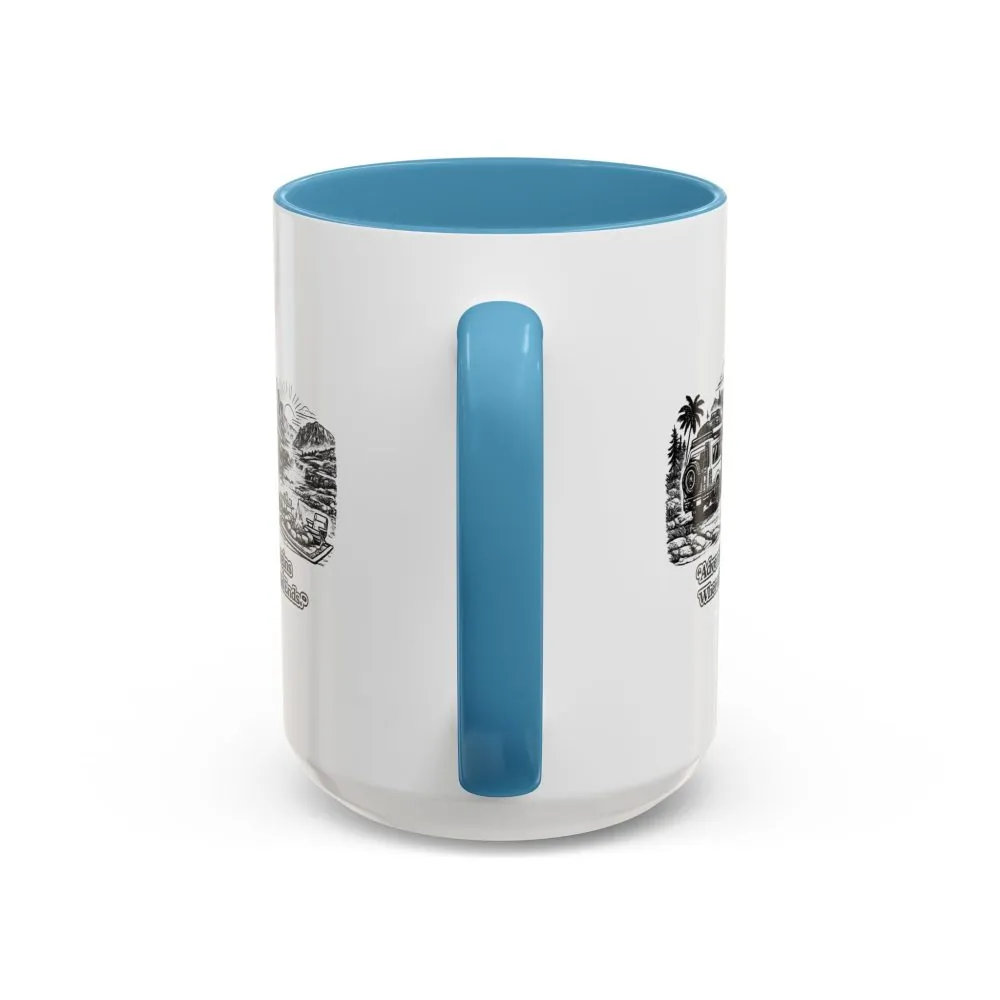 15925431156831599921_2048.jpeg Accent Coffee Mug (11, 15oz) — "Adventure Begins Where The Road Ends" Design Minimal-Line