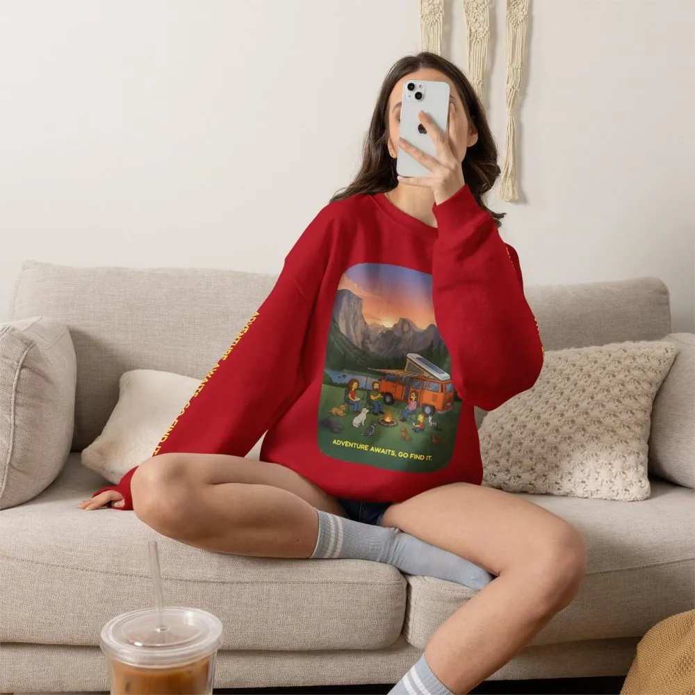 15941143716642933908_2048.jpeg Unisex Heavy Blend™ Crewneck Sweatshirt — "Adventure Awaits-Go Find It"" Design Sitcom-Line