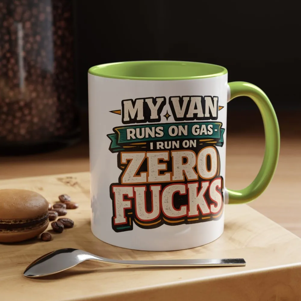 Accent Coffee Mug (11, 15oz) — "My Van Runs On Gas" Design F**K-Line