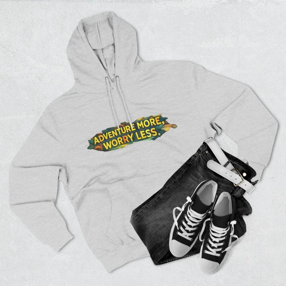 15949941411446303618_2048.jpeg Three-Panel Fleece Hoodie - "Adventure More Worry Less" Design Cubic-Line