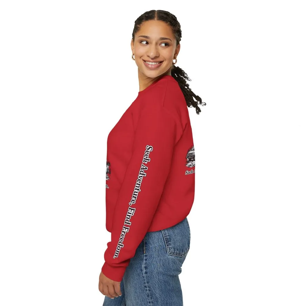 1596472883707180124_2048.jpeg Unisex Heavy Blend™ Crewneck Sweatshirt — "Seek Adventure, Find Freedom" Design Minimal-Line