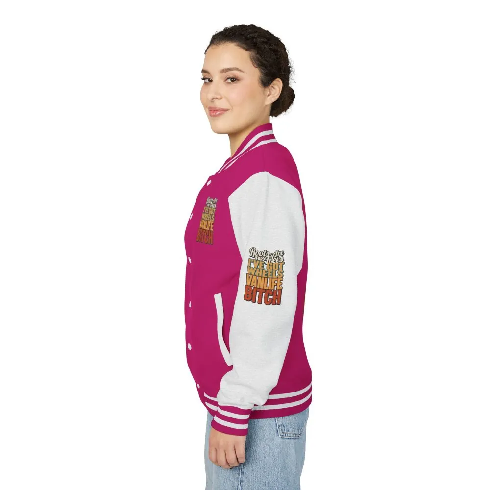 15975414899983987749_2048.jpeg Unisex Heavyweight Letterman Jacket — "Roots Are For Trees" Design F**K-Line