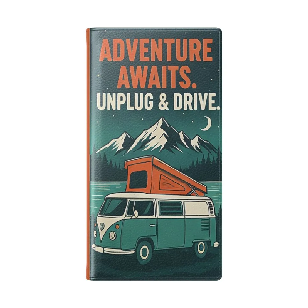 Flip Phone Case — "Adventure Awaits, Fuel Your Journey, Not the WiFi" Wallet Cover