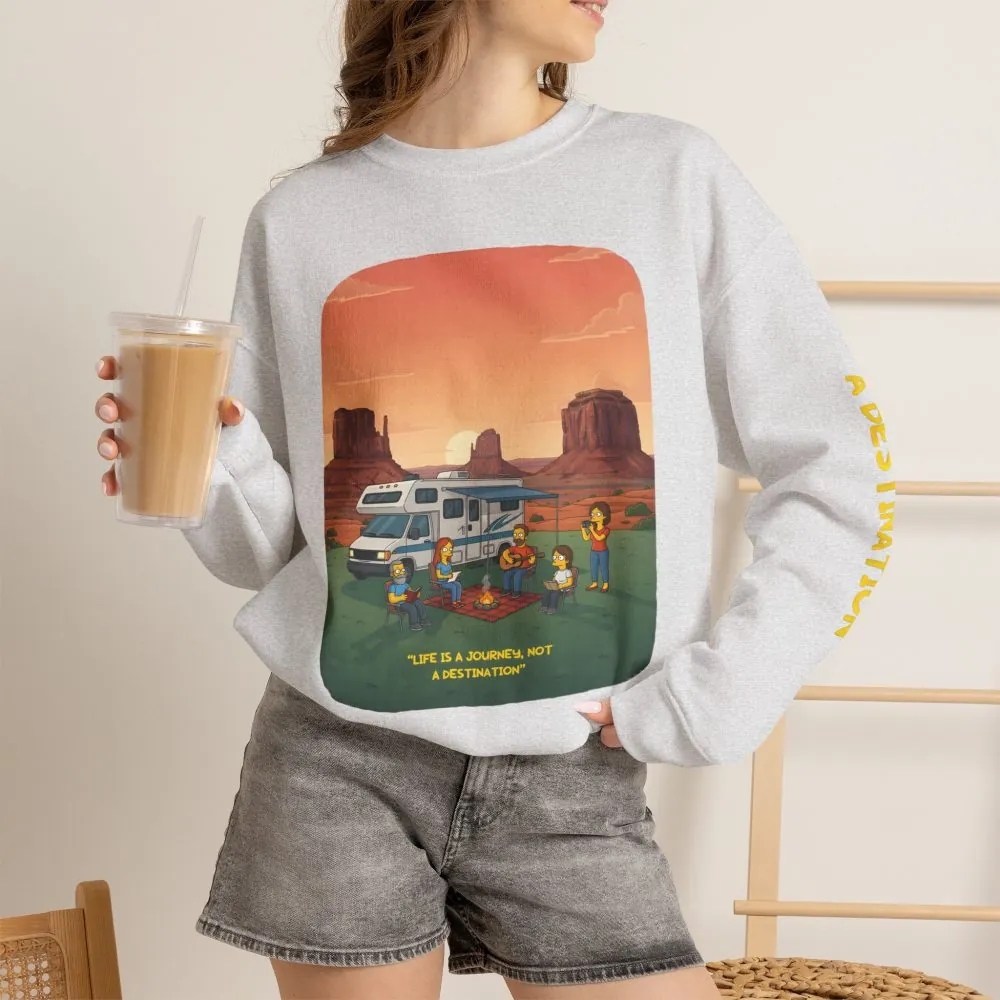 15990782439838008890_2048.jpeg Unisex Heavy Blend™ Crewneck Sweatshirt — "Life Is A Journey-Not A Destination" Design Sitcom-Line
