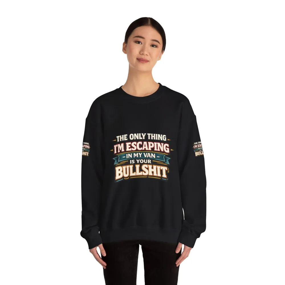 Unisex Heavy Blend™ Crewneck Sweatshirt — "The Only Thing I´m Escaping" Design F**K-Line