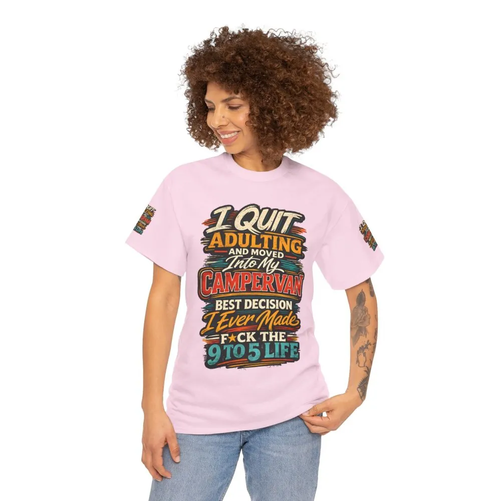 Unisex Heavy Cotton Tee — "I Quit Adulting" Design F**K-Line