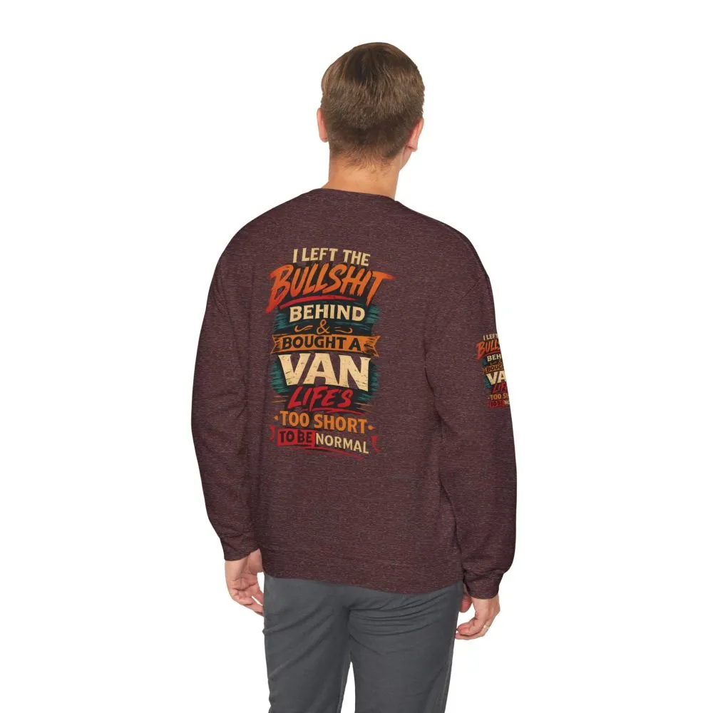 Unisex Heavy Blend™ Crewneck Sweatshirt — "I Left The Bullshit" Design F**K-Line
