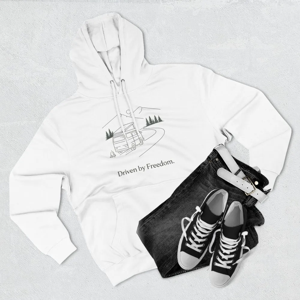 16031530795324669579_2048.jpeg Three-Panel Fleece Hoodie - "Driven By Freedom" Design Minimal-Line