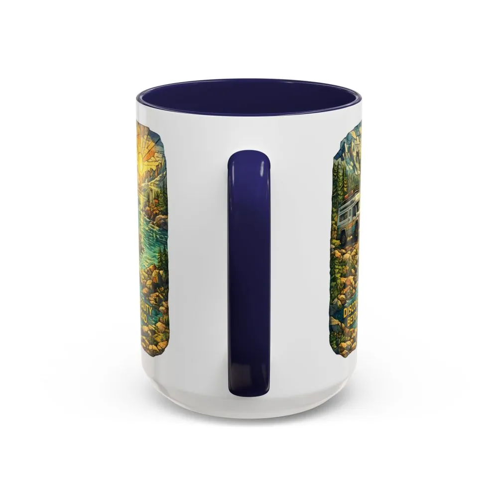 16034655113078123847_2048.jpeg Accent Coffee Mug (11, 15oz) — "Discover The Bieuty Beyond The Road" Design Cubic-Line