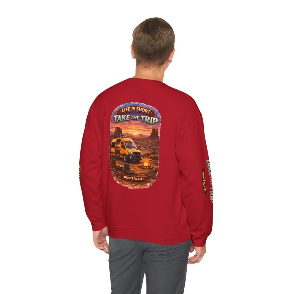 16036477007871976371_2048.jpeg Unisex Heavy Blend™ Crewneck Sweatshirt — "Life Is To Short-Take The Trip" Design Scenic-Line