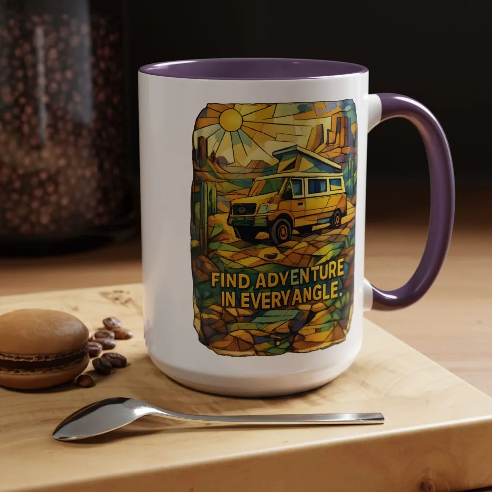 16060679977815341098_2048.jpeg Accent Coffee Mug (11, 15oz) — "Find Adventure In Every Corner" Design Cubic-Line