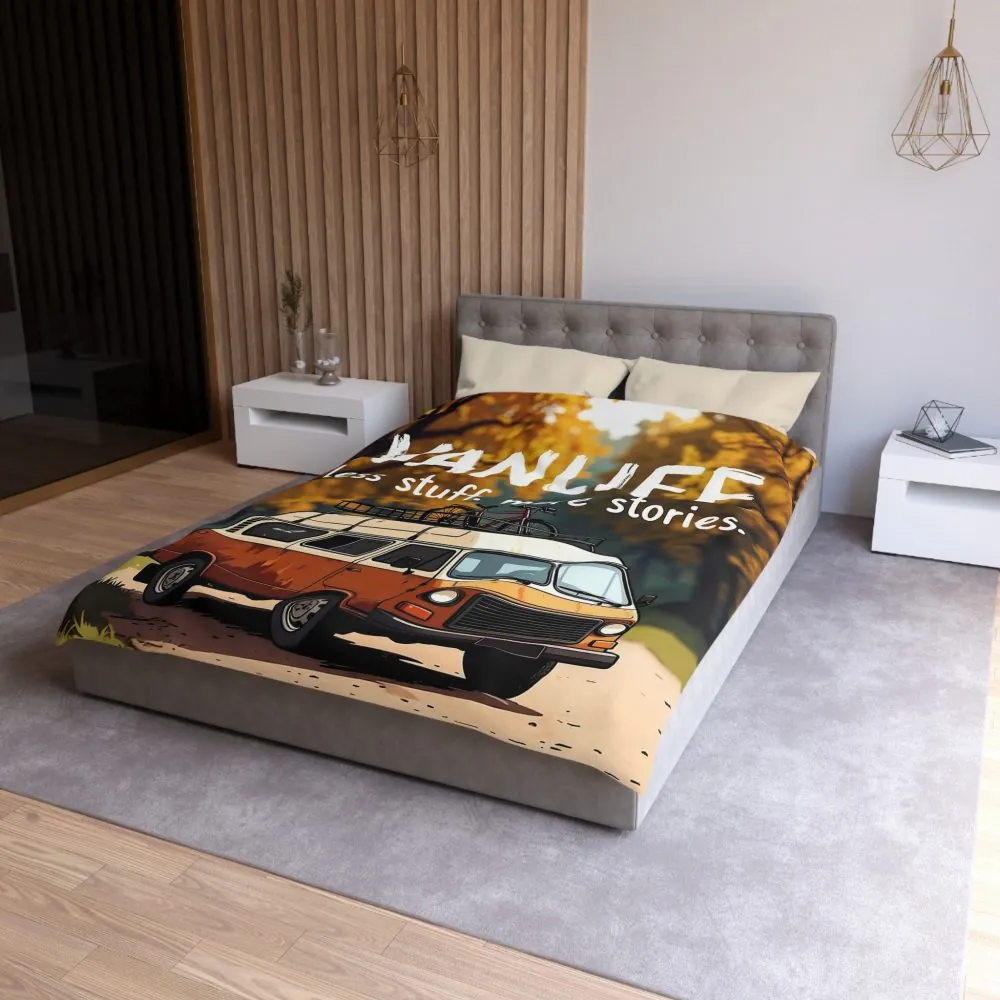1606418676744254309_2048.jpeg Duvet Cover — "Vanlife Less Stuff, More Stories" Retro Camper Bedding