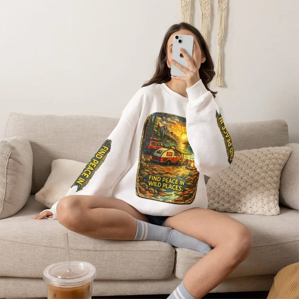 1607114540215924942_2048.jpeg Unisex Heavy Blend™ Crewneck Sweatshirt — "Find Peace In Wild Places" Design Cubic-Line