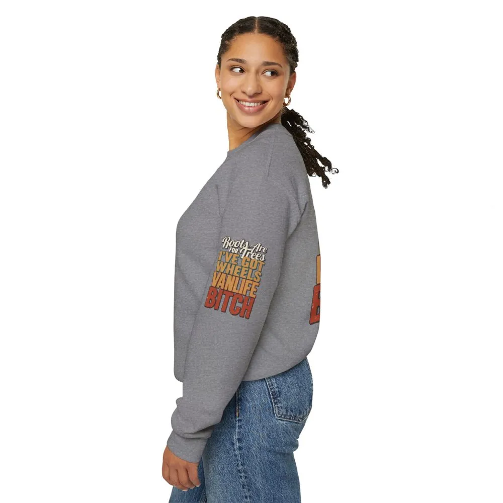 Unisex Heavy Blend™ Crewneck Sweatshirt — "Roots Are For Trees" Design F**K-Line
