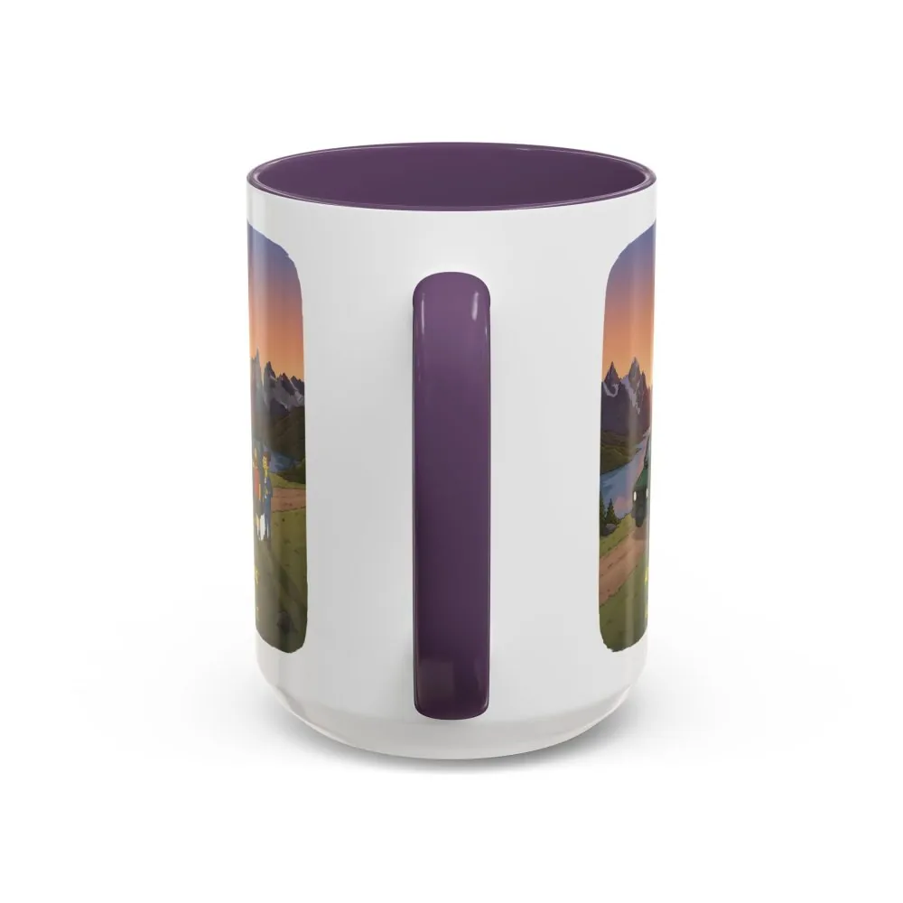 Accent Coffee Mug (11, 15oz) — "Adventure Awaits-Go Find It" Design Sitcom-Line