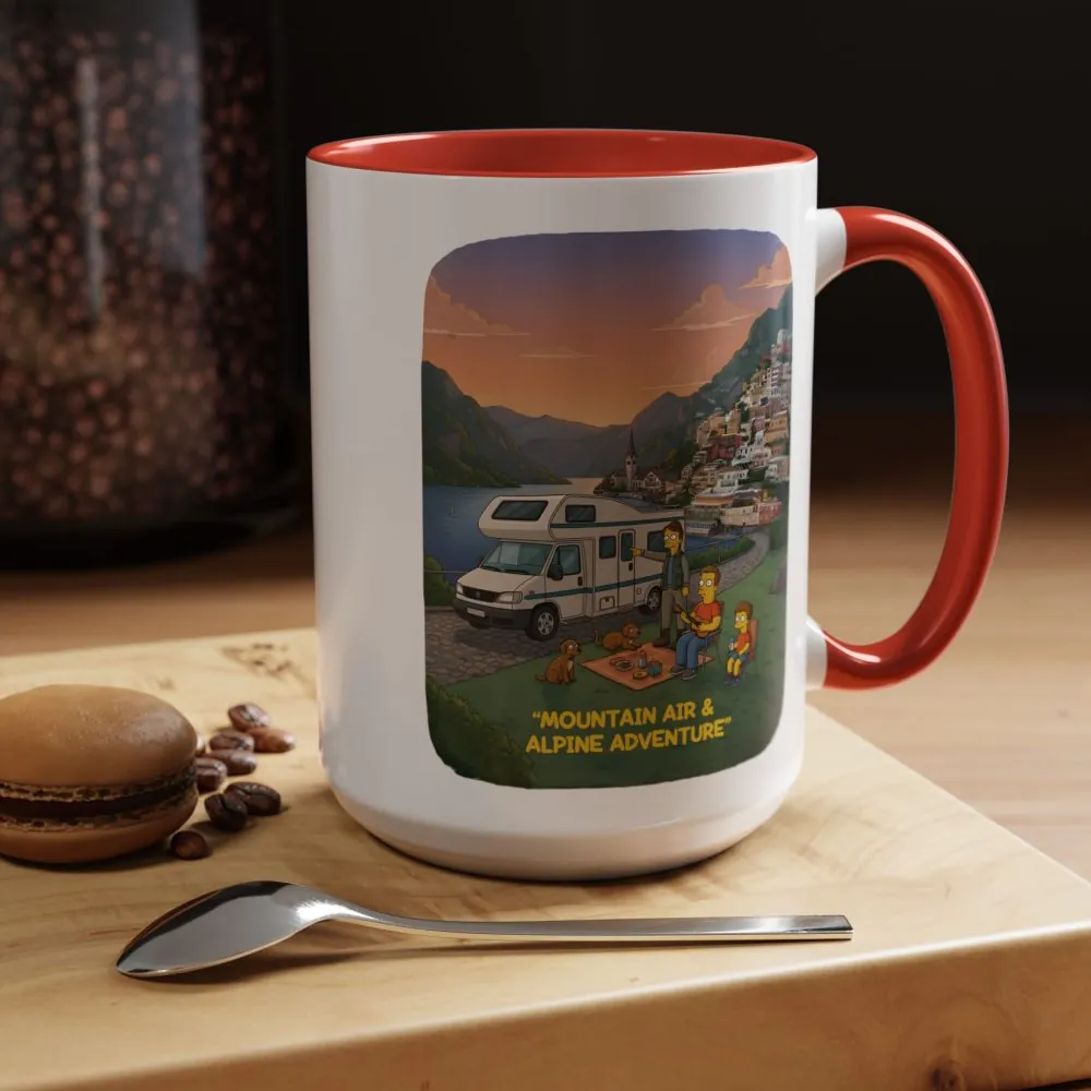 Accent Coffee Mug (11, 15oz) — "Mountain Air-Alpine Adventure" Design Sitcom-Line
