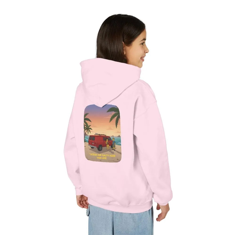 1610412585354121006_2048.jpeg Youth Hoodie(Gildan) – "Ocean Air Salty Hair Van Life" (Design Sitcom-Line)