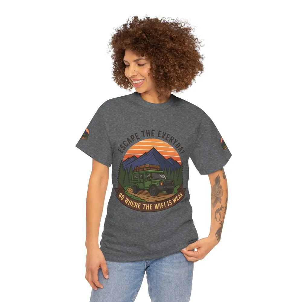 16119352590473622877_2048.jpeg Unisex Heavy Cotton Tee — "Go Where the WiFi Is Weak" Adventure Shirt